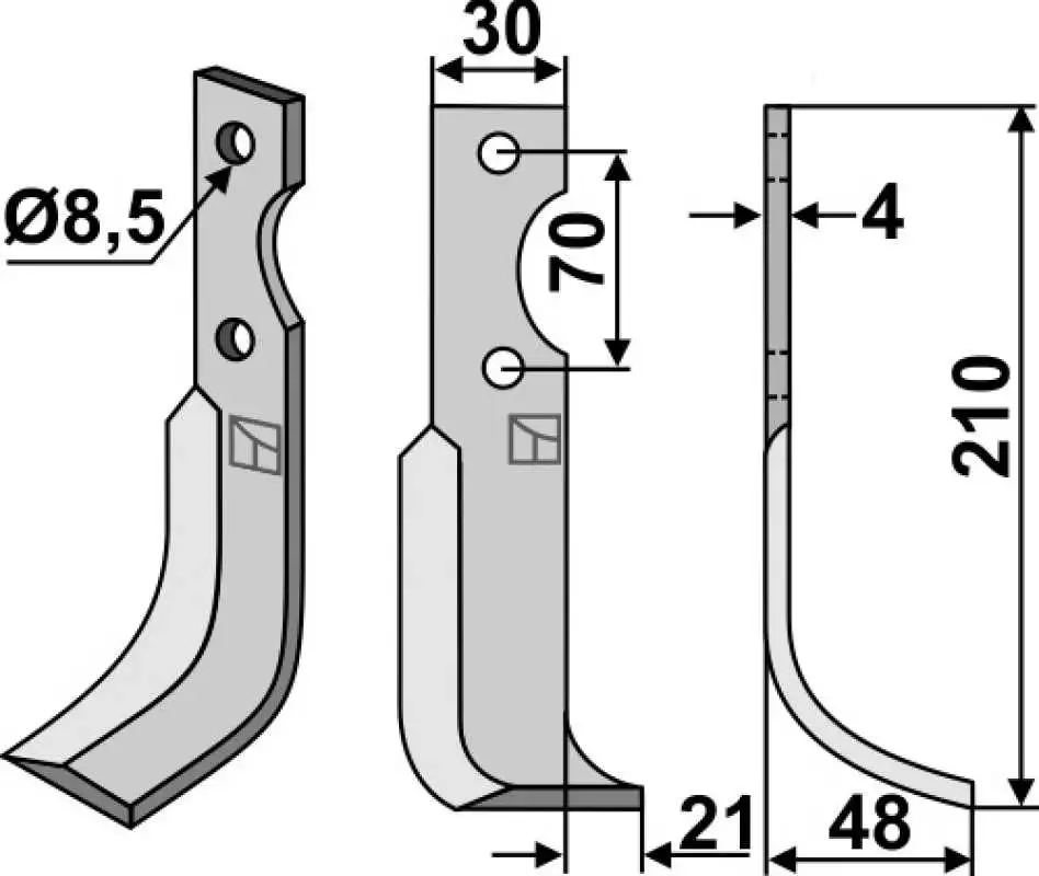 Fräsmesser 210x30mm, rechts